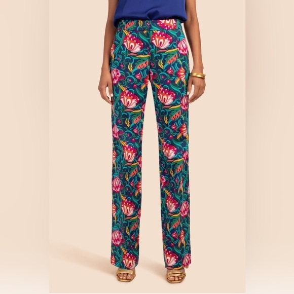 TRINA TURK DANNO bright colorful whimsical boho shabby chic floral woman pant 10 - Picture 2 of 16